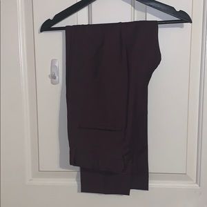 H&M skinny fit cropped maroon dress pants